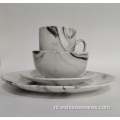 Groothandel servies marmeren plaat sets porseleinen servies